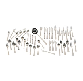 A Fraser Krupp Italian Stainless Steel Flatware Partial Service