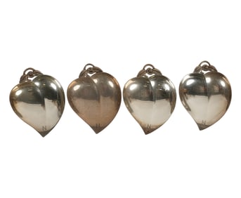 A Set of Four Tiffany and Co. Sterling Leaf-Form Nut Dishes