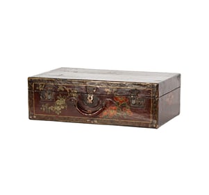 A Chinese Red Lacquered Suitcase