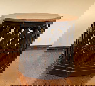An Octagonal Stained Wood Side Table