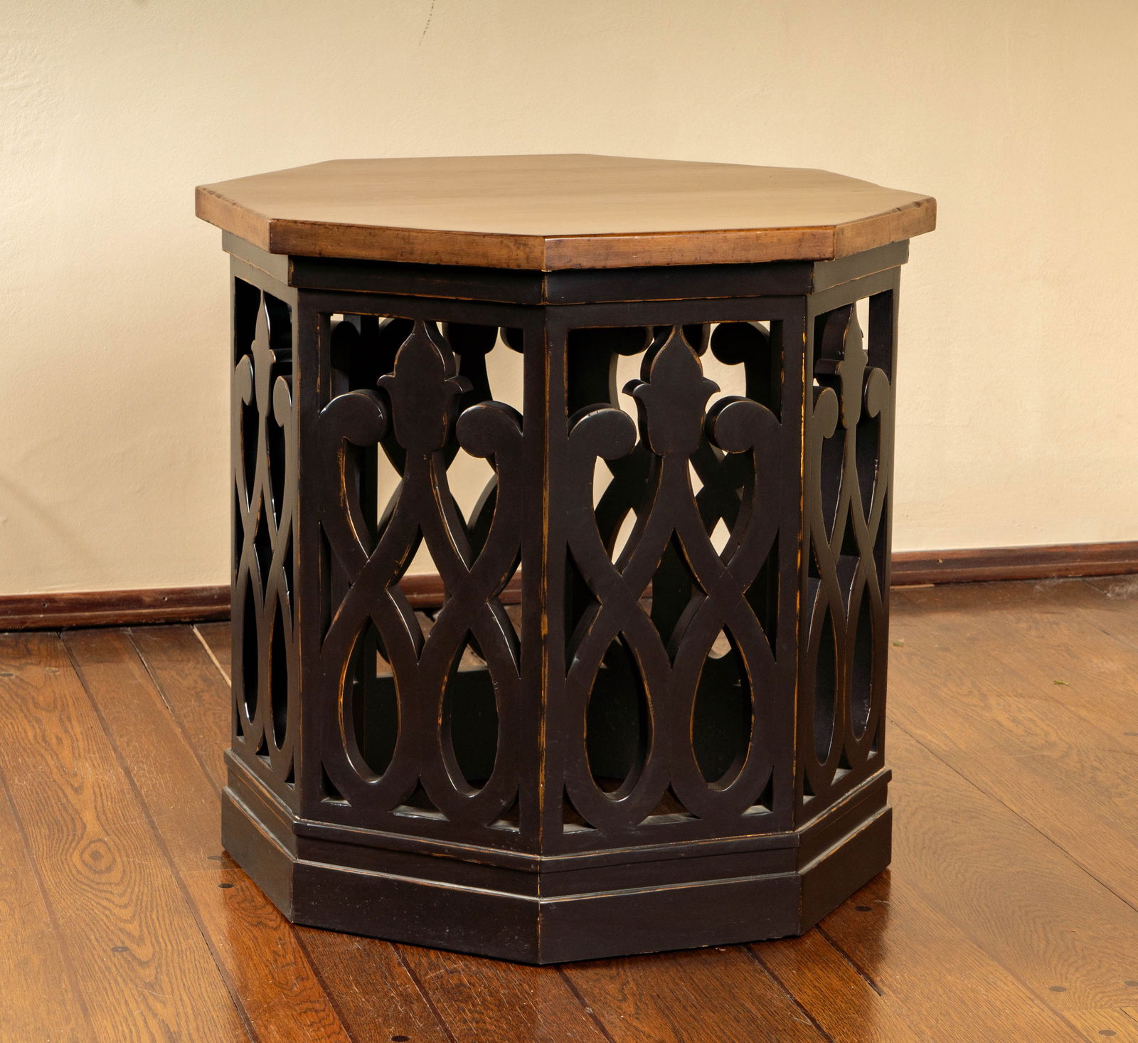 An Octagonal Stained Wood Side Table (1 of 9)