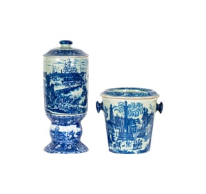 Two Pieces of Victoriaware Blue and White Ironstone