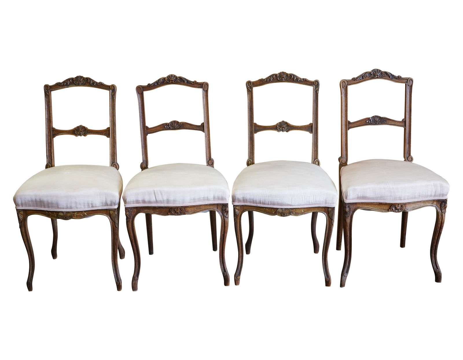 A Set of Four Carved Wood Side Chairs (1 of 8)