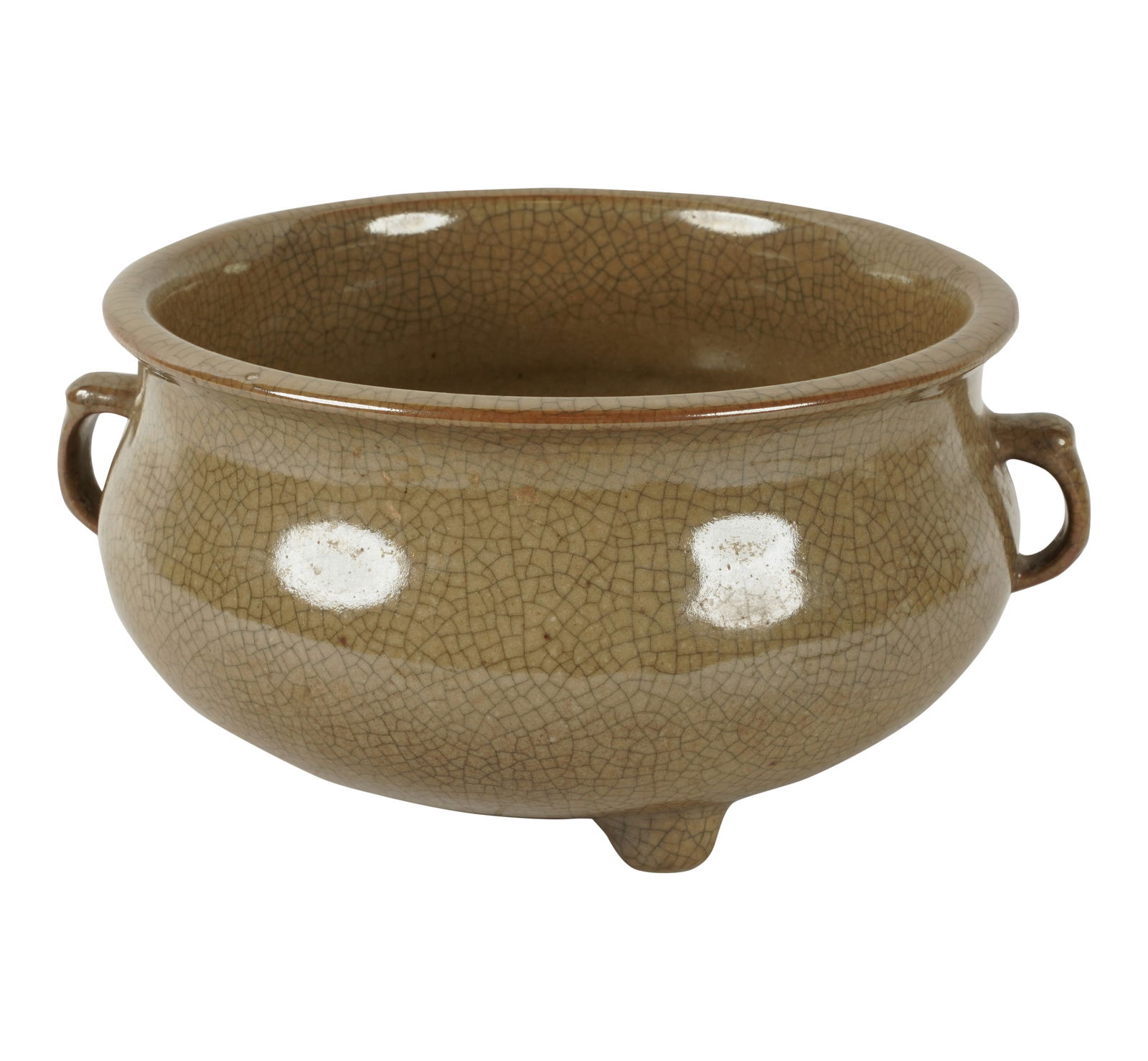 A Chinese Celadon Crackleware Ceramic Tripod Censer (1 of 6)
