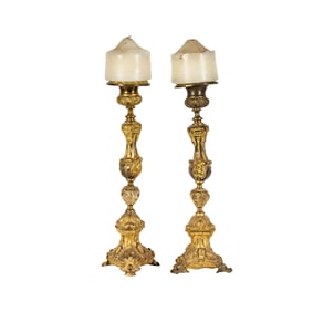 A Pair of Baroque-Style Altar Sticks