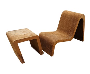 Frank O. Gehry, B. 1929, Easy Edges Chair and Ottoman