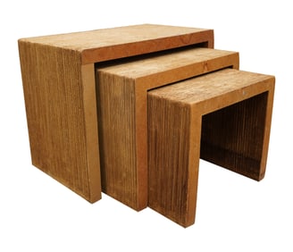 Frank O. Gehry, B. 1929, Set of Three Easy Edges Nesting Tables