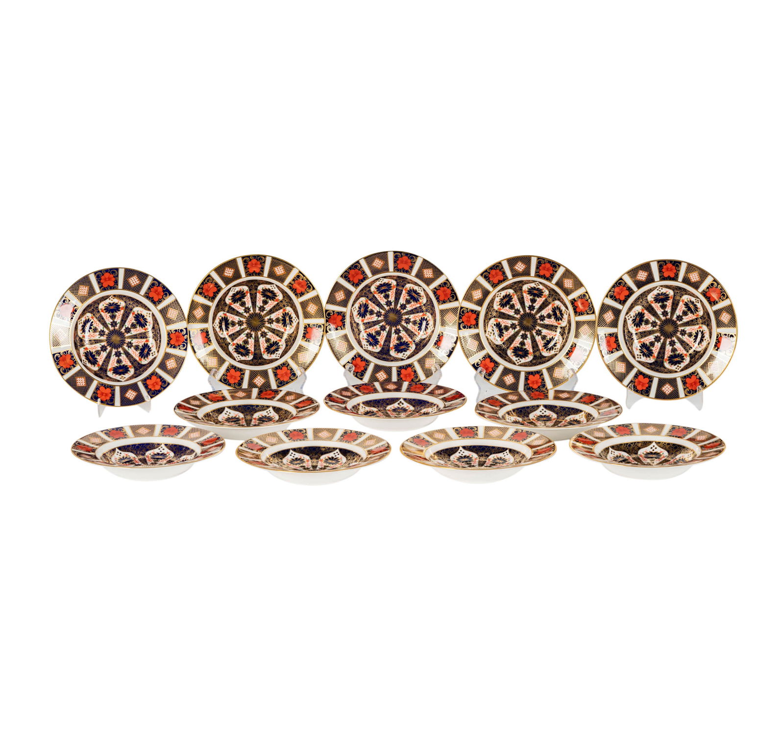 Twelve Royal Crown Derby Old Imari Soup Plates (1 of 8)