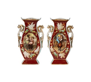 A Pair of Continental Porcelain Vases