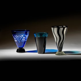 Three Art Glass Vases