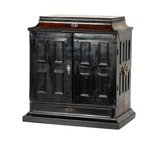 An Antique Continental Baroque-Style Ebonized Cabinet
