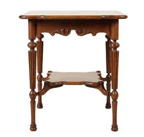 A Carved Oak Side Table