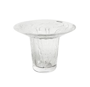 A Lalique Bordures Epine Molded Glass Vase