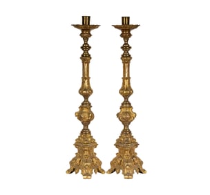 A Pair of Baroque-Style Altar Sticks