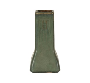 A Fulper Pottery Square Drip Vase