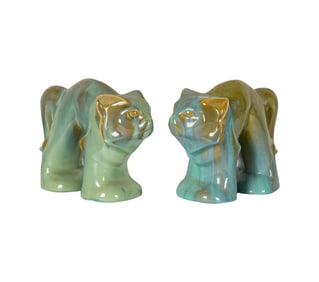 A Pair of Fulper Pottery Cat Doorstops