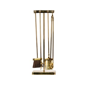 A Set of Modernist Brass Fire Tools