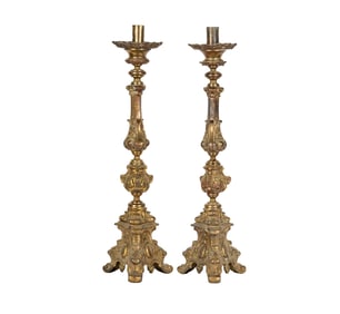 A Pair of Baroque-Style Altar Sticks