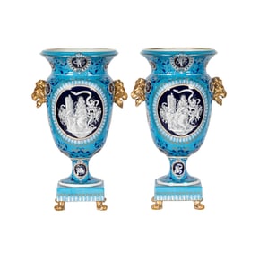 A Pair of Minton-Style Porcelain Vases