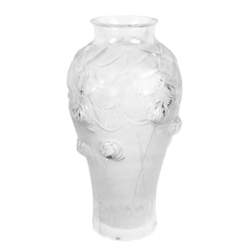 A Lalique Giverny Molded Frosted Glass Vase