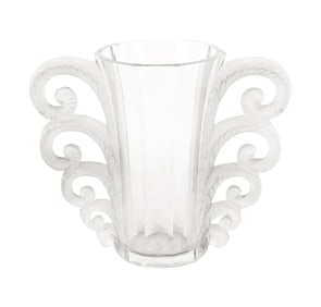 A Lalique Beauvais Frosted and Clear Glass Vase