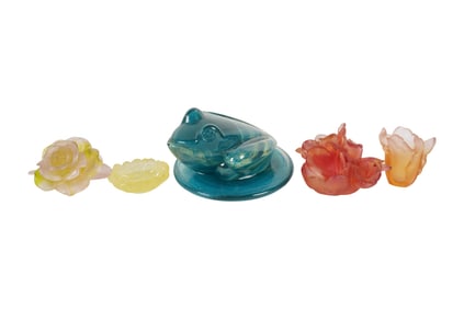 Five Daum Pate de Verre Paperweights