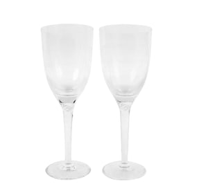 A Pair of Lalique Glass Champagne Flutes