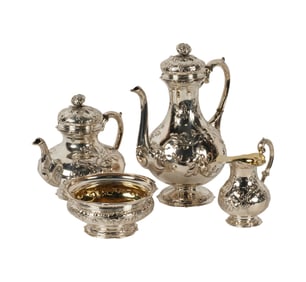 A German .750 Silver Four-Piece Tea Service