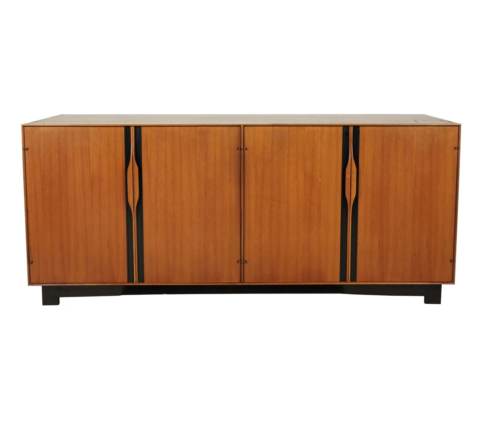 John Kapel for Glenn of California: Credenza: walnut30 x 67 3/4 x 20 in. (76.2 x 172.1 x 50.8 cm.)Notes: This item does not qualify for in-house shipping. Please see our preferred shippers' list for quotes or arrange for local pickup. https://www