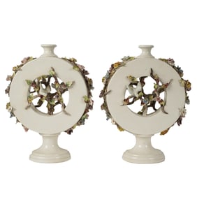 A Pair of Italian Pottery Bird Vases