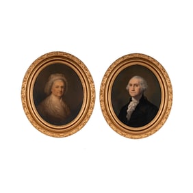 Two Works: Companion Portraits of George and Martha Washington