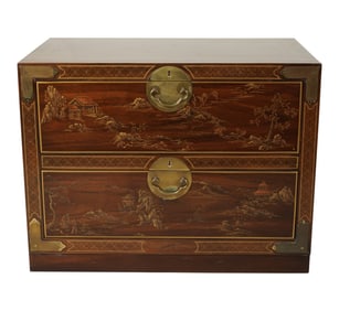 A Drexel Asian-Inspired Low Nightstand