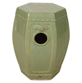 A Celadon-Glazed Ceramic Garden Seat