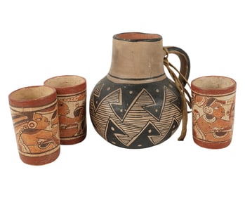 A Group of Pre-Columbian Style Pottery Vessels