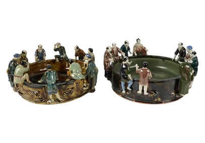 Two Sumida Gawa Pottery Bowls