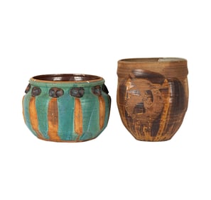 Two Mid-Century Studio Ceramic Planters