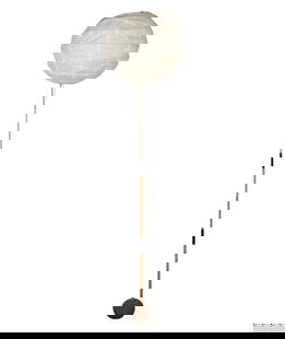 Isamu Noguchi: Akari Floor Lamp: Akari, Japan; paper, bamboo, painted metal, cast iron; signed to underside of baseOverall: 77 in. (195.6 cm.) highNotes: This item does not qualify for in-house shipping. Please see our preferred ship