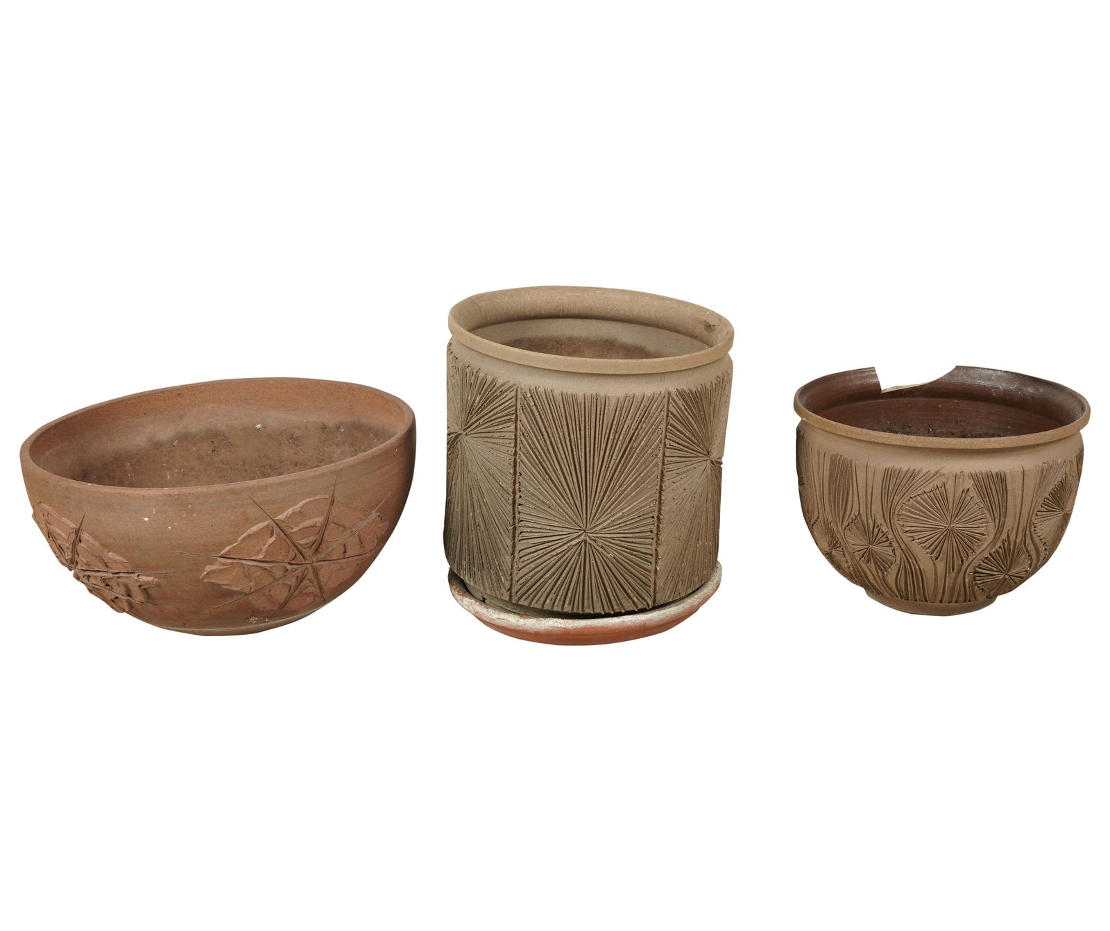 Three David Cressy Architectural Pottery Planters (1 of 12)