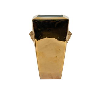 A Versace Rosenthal Porcelain Vanity Vase: marked to underside13 x 7 1/2 x 7 1/2 in. (33 x 19.1 x 19.1 cm.)