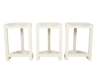 A Set of Three White-Painted Counter Chairs