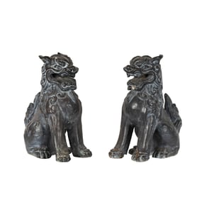 A Pair of Chinese Foo Dog Figures