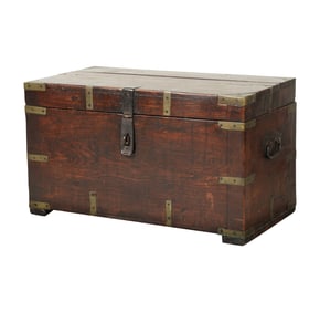 A Brass-Mounted Rosewood Campaign Trunk