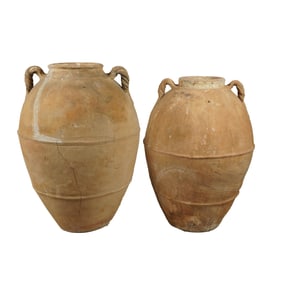 A Pair of Terracotta Garden Urns