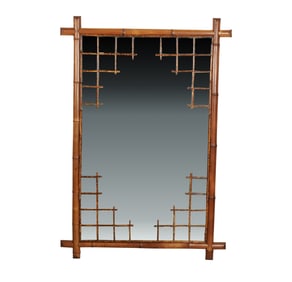 An Aesthetic Movement-Style Bamboo Wall Mirror