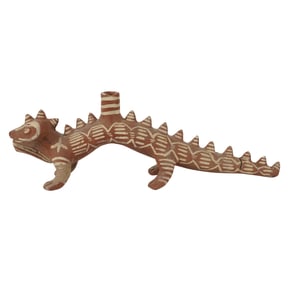A Primitive Pottery Lizard-Form Vessel