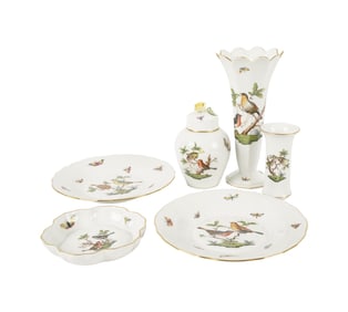 A Group of Herend Rothschild Bird Porcelain