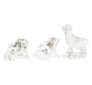 A Group of Three Baccarat Crystal Animal Figures