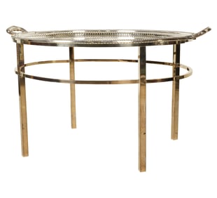 A Silverplate Tray-Top Cocktail Table