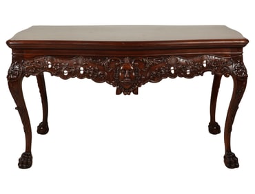 An American Carved Mahogany Library Table