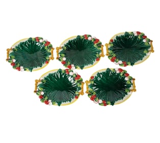 Five Mottahedeh Ceramic Strawberry Plates
